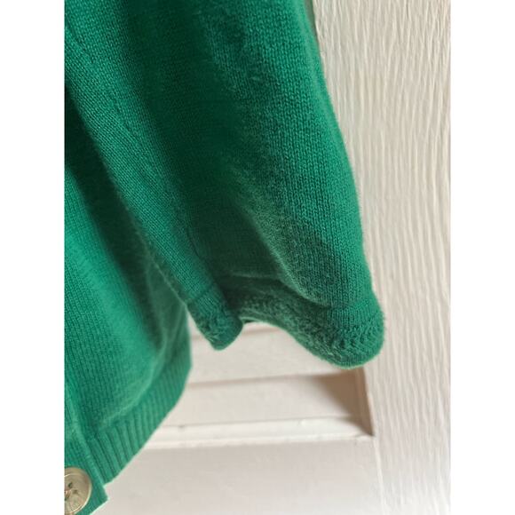 Talbots 100% cotton v neck tunic length sweater w buttons M Excellent‎ Green - Picture 5 of 6